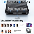 thumbnail image 5 of 20000 mAh Portable Charger Power Bank Dual USB Battery Pack for iPhone, iPad, Galaxy, Android, Pixel and Tablet (Black), 5 of 10