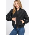 thumbnail image 2 of Simply Fashion Women's Bomber Jacket - Stylish Outerwear for All Seasons black,small, 2 of 5