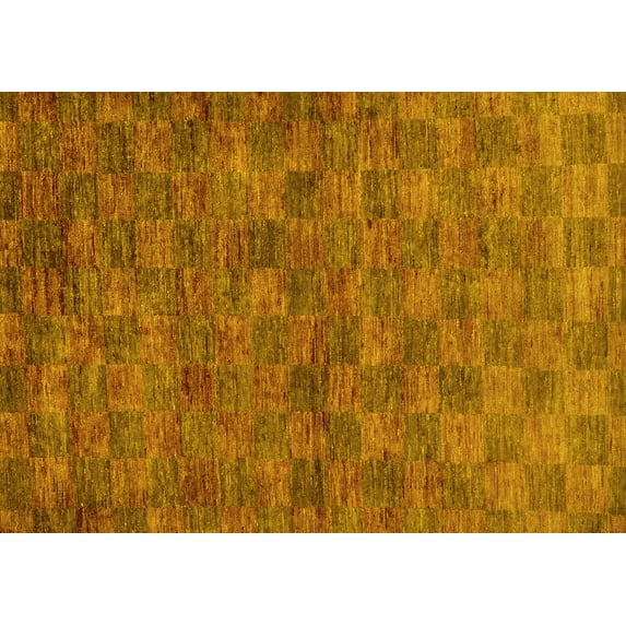 Ahgly Company Indoor Rectangle Abstract Yellow Modern Area Rugs, 5' x 8'