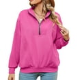 thumbnail image 4 of Annhoo Womens Sweatshirts Casual Long Sleeve Zipper up Collared Pullover Shirts Loose Workout Athletic Outfits, 4 of 9