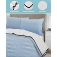 thumbnail image 4 of Blue Striped Twin Size Down Alternative Comforter, Lightweight Comforter Quilt Bedding Set with Pillow Shams Modern Minimalist Ombre Vertical Stripes All Seasons Bed Comforter Duvet Insert 68"x86", 4 of 7