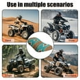 thumbnail image 5 of Renewold Heavy Duty ATV Seat Cover 25.2x10 Inch, Waterproof & UV Resistant ATV Accessories Decor for Off-Road, Hunting, Farming, Fits Yamaha Kodiak 450, Southwest American Tribal Teal Khaki, 5 of 7