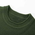 thumbnail image 4 of Dolkfu Green Sweaters for Men Trendy Crew Neck Pullover Sweaters Waffle Big and Tall Solid Knit Shirt L, 4 of 8