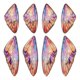 thumbnail image 1 of Transparent Resin Wing Pendants Set with Gold Foil Butterfly Wing Charms Sienna 29.5~39.5x14.5x2.5mm Hole: 0.8mm 2 pairs/set, 1 of 7
