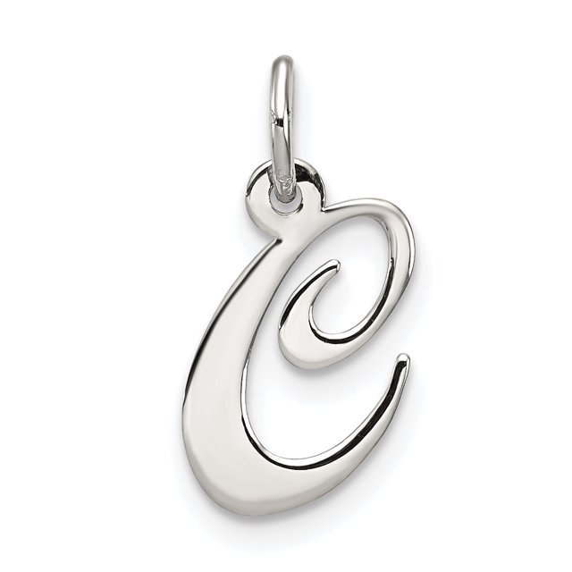 Collier Pendentif Monogramme Initiale Lettre C en Argent Sterling 925
