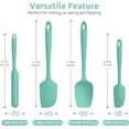 thumbnail image 2 of U-Taste 600°F High Heat Resistant Silicone Spatula Set of 4, BPA-Free Food Grade Kitchen Cooking Baking Mixing One Piece Seamless Flexible Rubber Scraper for Nonstick Cookware (Teal/Aqua Sky), 2 of 9