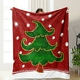 thumbnail image 4 of BJUTIR Christmas Tree Thickened Blanket Office Nap Blanket Printed Warm Blanket Flannel Air Conditioning Sleeping Blanket Holiday Decor, 4 of 4