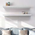 thumbnail image 4 of Fun Memories 36 inch Floating Shelves, 8 inch Deep Rustic Wood Wall Shelves Set of 2,White, 4 of 5