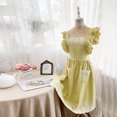 thumbnail image 3 of CSChome Cooking Apron Japanese Style Apron – Adjustable Strap Sleeveless Double Pockets Lace Cooking Apron, 3 of 7