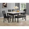 thumbnail image 2 of Pemberly Row Modern Transitional Ebony Faux Leather Dining Bench, 2 of 5