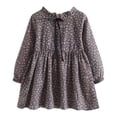 thumbnail image 2 of Wancir Girls Fall Dress Floral Long Sleeve Ruffle Crew Neck Elastic Waist Tiered Layer Casual Dresses Size 3-10Y, 2 of 8