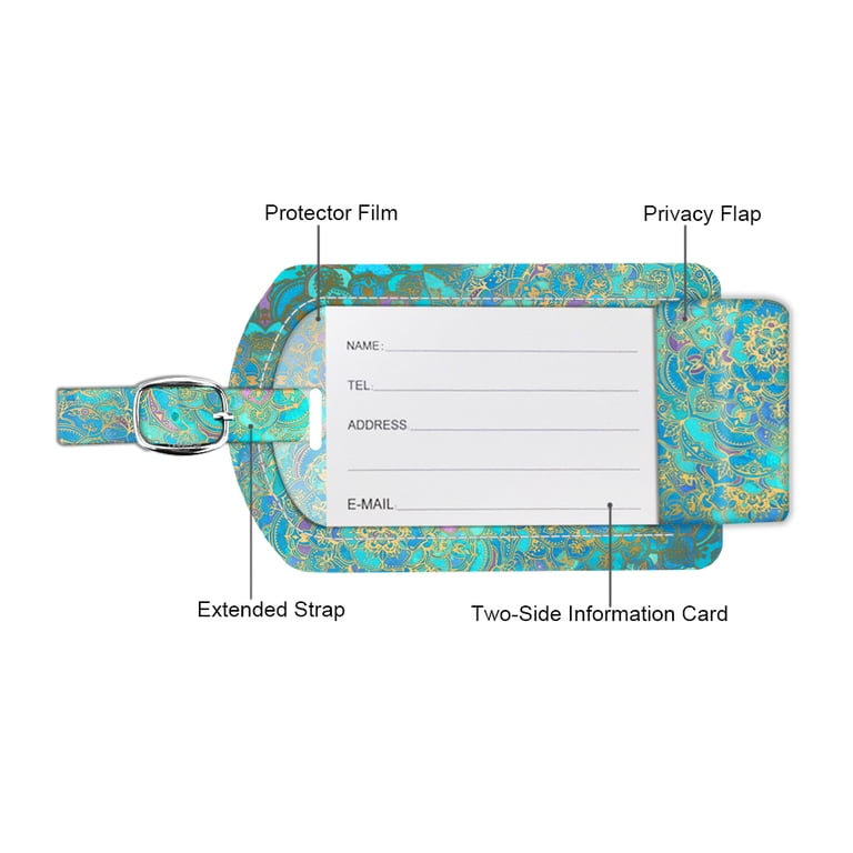 Fintie Luggage Tags, Vegan Leather Privacy Cover, 2 Pack photo 2