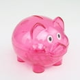 thumbnail image 3 of PS Money Saving Box Portable Reusable Removable Stopper Replacement Transparent Animal Shape Coin Case Bank Birthday Gift Rose red S, 3 of 7