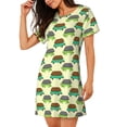 thumbnail image 2 of Sikiie Turtle On Skateboard Print Women's Short-sleeved Nightdress, Round Neck Pullover Nightdress Pajamas Summer Home Wear, 2 of 6