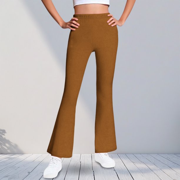Cowsor Girls Flared Dress Pants – Soft Bell Bottom Uniform Pants for School or Daily Wear