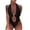 Black, variant on Women High Cut Cheeky One Piece Swimsuits Monokini V Neck Cutout Bathing Suit Beach Pool Party Outfits