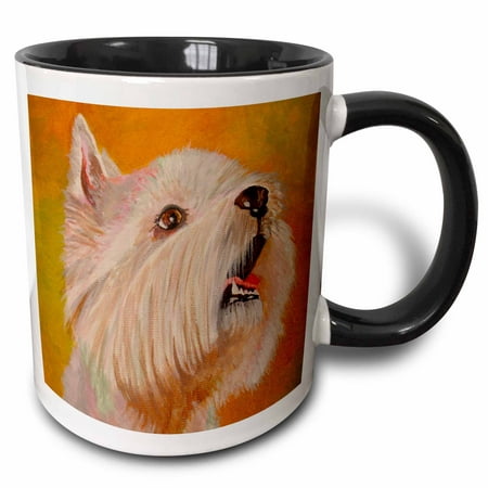 3dRose West Highland Terrier - dog, dogspoltalloch terrier, roseneath terrier, westie, westy, terrier - Two Tone Black Mug,