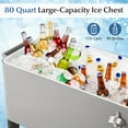 thumbnail image 6 of Costway 80-Quart Rolling Patio Cooler on Wheels with Side Handles Storage Shelf Cap Catcher Gray, 6 of 10