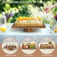 thumbnail image 3 of Acacia Wood Cake Stand with Lid, 3 in 1 Rectangular Cake Holder, Wooden Cake Plate with Strong lagnetic Base, Dessert Table Display Set for Wedding, Birthday, Party, 3 of 7