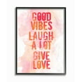 thumbnail image 1 of The Stupell Home Decor Good Vibes Laugh A Lot Give Love Coral and Orange Typography Framed Texturized Art, 1 of 2