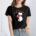 thumbnail image 2 of TSADFHJI Tuniques pour Femmes Manches Courtes Pack Imprimé Chat T-Shirt S Gris Foncé, 2 of 4
