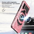 thumbnail image 5 of Compatible for AT&T Maestro 3 Case w/Tempered Glass Screen Protector [Military Grade] Ring Car Mount Kickstand Shockproof Hard Phone Case - Rose Gold, 5 of 7