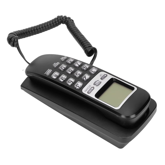 Téléphone Mural Filaire, Calendrier LCD Robuste Téléphone Filaire Portable Multifonctionnel avec Boutons pour Bureau Rouge, Blanc, Noir