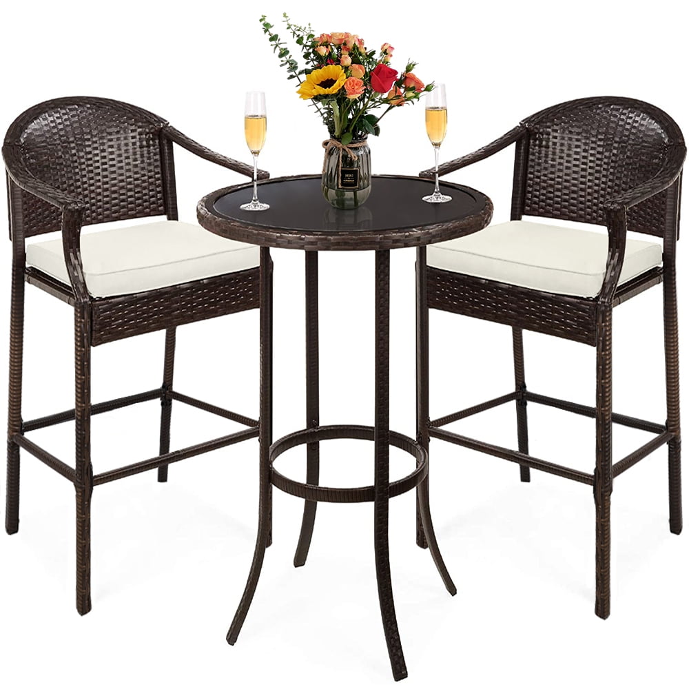 Outdoor Patio Furniture Sets, 3 Piece High Top Table and Chair with