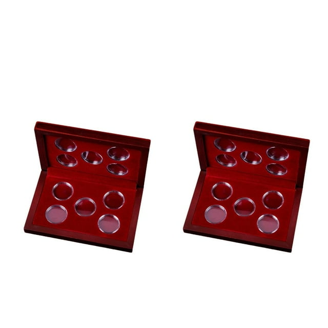 Cápsula de Colección de Soportes de Contenedor de Organizador de Caja Monedas de de 2 Piezas