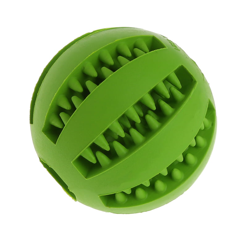 Pet Dog Chew Toy Food Dispenser Ball Bite-Resistant Natural Rubber Clean Teeth 