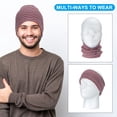thumbnail image 5 of Uxcell Winter Neck Warmer, Men Knitted Neck Gaiter, Orange Blue, 5 of 6