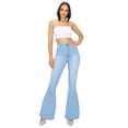 thumbnail image 2 of Fashion2Love Women's Juniors Bell Bottom High Waist Flared Bootleg Jeans, 2 of 7