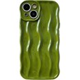 thumbnail image 1 of Water Ripple Pattern Curly Wave Frame Soft Compatible with iPhone Case (Green,iPhone 13 Pro Max), 1 of 4