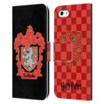 thumbnail image 1 of Head Case Designs Officially Licensed Harry Potter Deathly Hallows I Gryffindor Crest Leather Book Wallet Case Cover Compatible with Apple iPhone 5 / 5s / iPhone SE 2016, 1 of 6