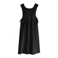 thumbnail image 6 of ClodeEU Women's Sleeveless Round Neck Linen Blend Maxi Dress with Pockets, Casual Loose A-Line Long Dress Black,Women's Plus L, 6 of 7