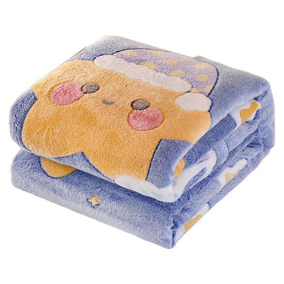 Kraoden Children's Fleece Blanket Soft Polyester Cozy Blanket for Dormitory or Play Mat Cute Character Design Perfect for Kids Bedding and Travel