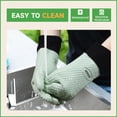 thumbnail image 4 of Guantes para asar GEEKHOM, resistentes al calor, para horno, color verde menta, 4 of 7