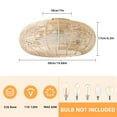 thumbnail image 3 of 20'' Flush Mount Rattan Caged Boho Ceiling Fan with Lights Farmhouse Decorative Ceiling Fan Light Fixture with Remote Control for Bedroom Kitchen Living Room, 3 of 8
