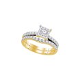 thumbnail image 1 of Diamond Princess 14K Yellow Gold Princess Diamond Bridal Wedding Ring Band Set 7/8 Cttw, 1 of 1