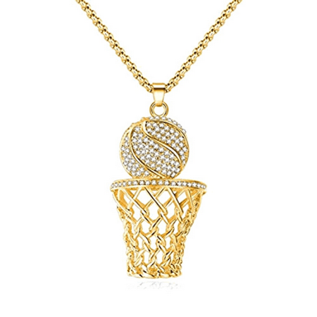 Ice City Basketball Chain Stainless Steel Basketball Necklace for Men ...