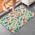 thumbnail image 4 of White Cartoon Dinosaurs Jungle Pattern Bathroom Rugs Mat,Non Slip Microfiber Bathroom Rug,Rubber Backing,Soft Bathroom Mats for Bathroom Floor,Tub and Shower,20x32in(50x80cm), 4 of 5