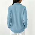 thumbnail image 4 of Waffle Knit Tops for Women Long Sleeve Collared Work Golf Polo Shirt 3XL, 4 of 7