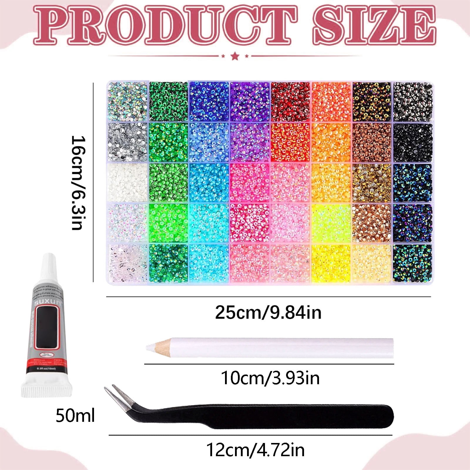 ERTZAE&nbsp;40 Color Resin Jelly Rhinestones For Bedazzling,Flatback Gems For Crafting,Bedazzling Kit For Clothing Shoes Book Diamond Art
