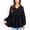 Black, variant on Women's V-Neck Tiered Babydoll Top with Long Puff Sleeves- Small, Pink