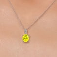 thumbnail image 3 of Gem Stone King Women's Oval Canary Mystic Topaz 10K White Gold Diamond Pendant With Chain, 3 of 6