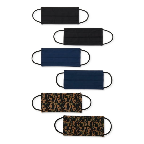 Adult Reusable Cloth Face Masks, 6Pack, One Size