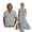 Blue Floral, variant on Cherry Blossom Moon Print Linen-Like Couple Matching Outfits Long Dress for Women Mens Shirts Short Sleeve Button Up Shirt Beach Vacation Dress Couples Matching Outfits, Size 2XL