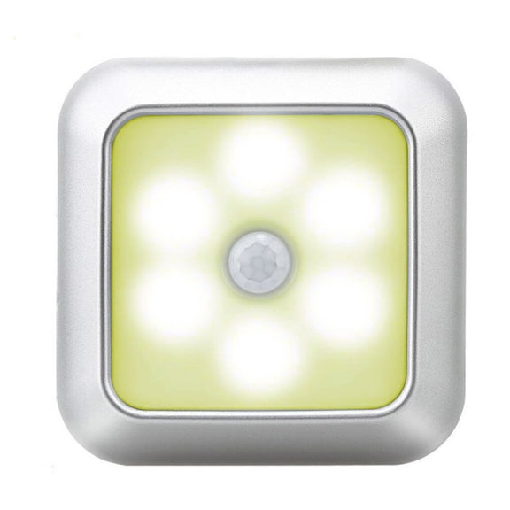 Toystoory Luz LED portátil, luz nocturna inteligente con detección de movimiento humano, mesita de noche Iluminación y accesorios Pipa cálida concha plateada cuadrada