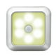 thumbnail image 1 of Inteprter Luz nocturna Sensor de movimiento 6 LED Luz Lámpara de noche de inducción humana para hotel en casa Iluminación y accesorios Pipa cálida concha plateada cuadrada, 1 of 6