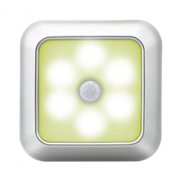 Toystoory Luz LED portátil, luz nocturna inteligente con detección de movimiento humano, mesita de noche Iluminación y accesorios Pipa cálida concha plateada cuadrada